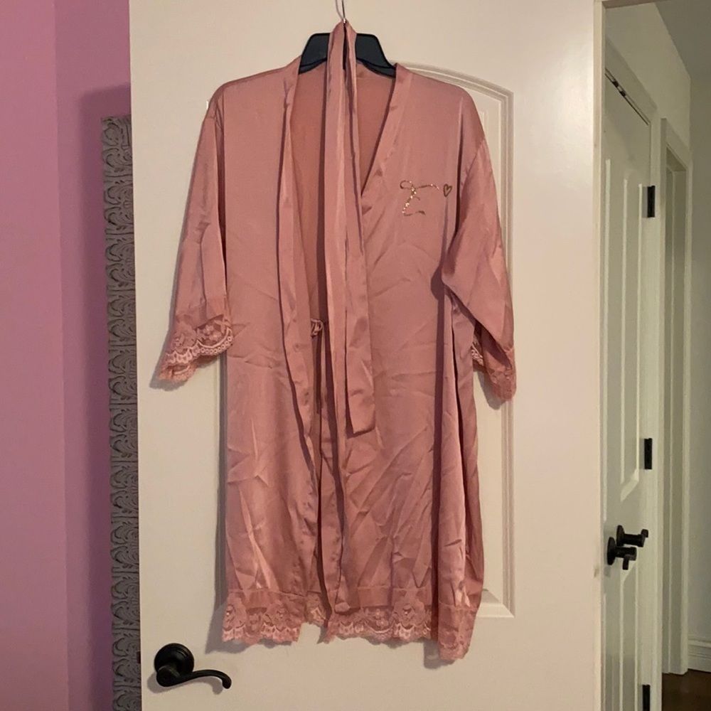 Rose colored silk like robe